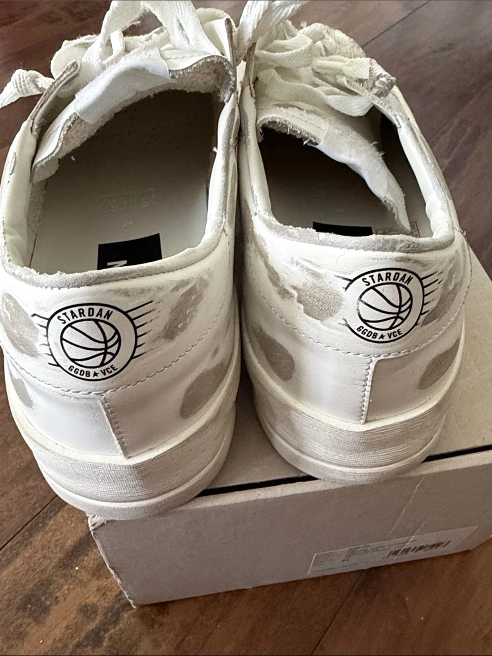 Golden Goose stardan Men's White Leather Lace-Up Sneakers